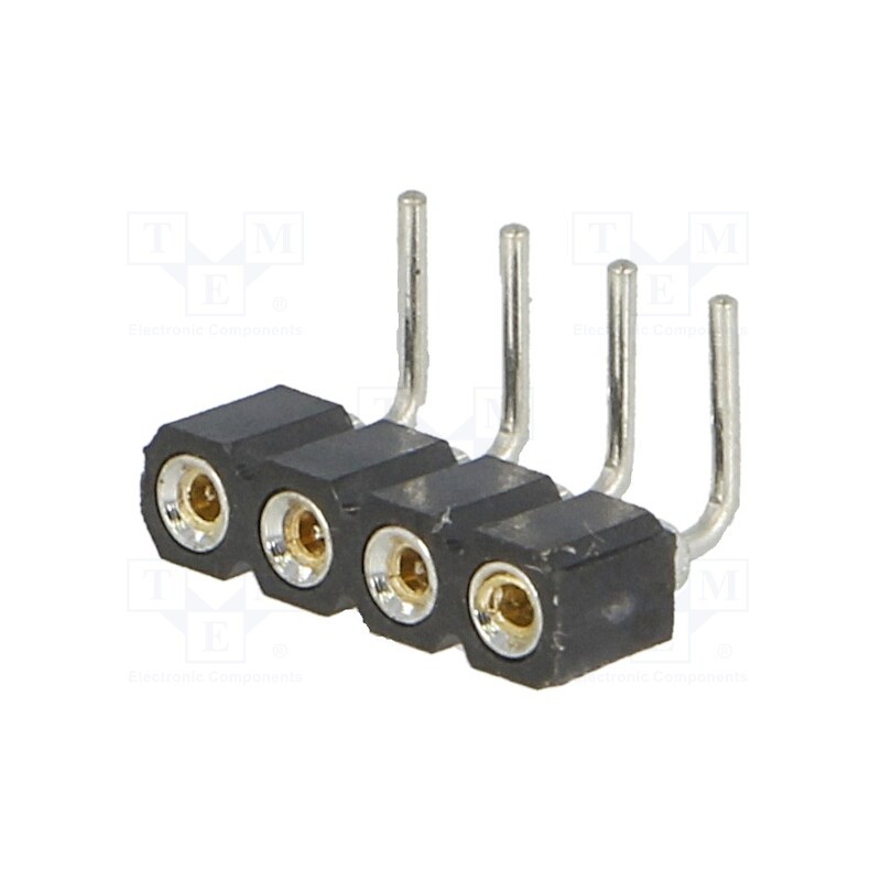 20 pcs : DS1002-01-1*4R13-JK - Socket, pin strips, female, PIN: 4, turned contacts, angled 90°