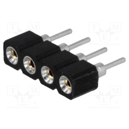 50 pcs : DS1002-01-1*4V13-JK - Socket, pin strips, female, PIN: 4, turned contacts, straight, THT