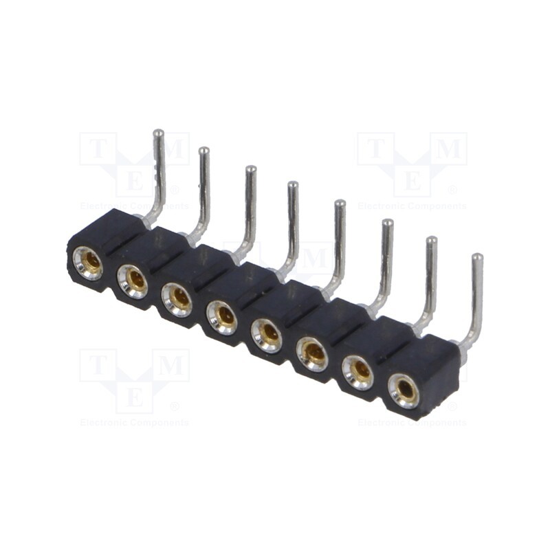 10 pcs : DS1002-01-1*8R13 - Socket, pin strips, female, PIN: 8, turned contacts, angled 90°