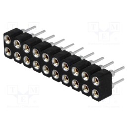 10 pcs : DS1002-01-2*10V13-JK - Socket, pin strips, female, PIN: 20, turned contacts, straight