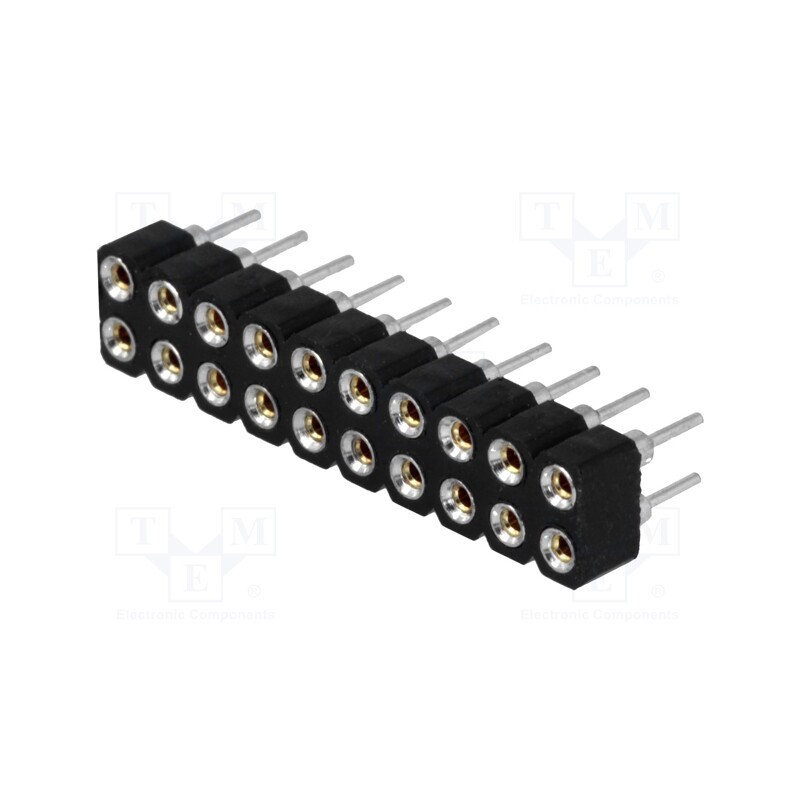 10 pcs : DS1002-01-2*10V13-JK - Socket, pin strips, female, PIN: 20, turned contacts, straight