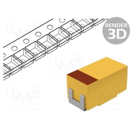 50 pcs : TCJA106M010R0300 - Capacitor: tantalum-polymer, low ESR, 10uF, 10VDC, A, 1206, TCJ, SMD