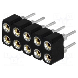 20 pcs : DS1002-01-2*5V13-JK - Socket, pin strips, female, PIN: 10, turned contacts, straight