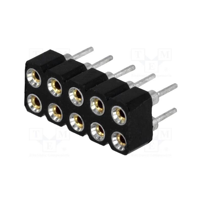 20 pcs : DS1002-01-2*5V13-JK - Socket, pin strips, female, PIN: 10, turned contacts, straight