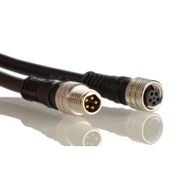 1 pcs - Brad from Molex Straight Female 5 way M8 to Straight Male 5 way M8 Sensor Actuator Cable, 1m