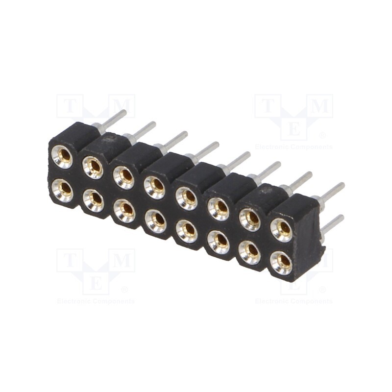 20 pcs : DS1002-01-2*8V13-JK - Socket, pin strips, female, PIN: 16, turned contacts, straight
