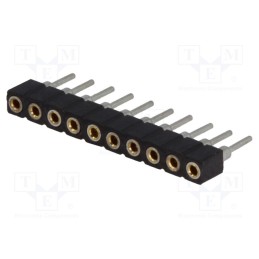 10 pcs : DS1002-02-1*10BT1F6 - Socket, pin strips, female, PIN: 10, low profile,turned contacts