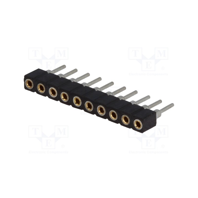 10 pcs : DS1002-02-1*10BT1F6 - Socket, pin strips, female, PIN: 10, low profile,turned contacts