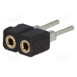 20 pcs : DS1002-02-1*2BT1F6 - Socket, pin strips, female, PIN: 2, low profile,turned contacts