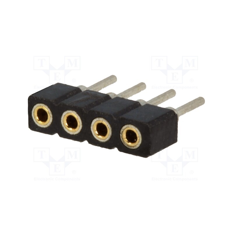 20 pcs : DS1002-02-1*4BT1F6 - Socket, pin strips, female, PIN: 4, low profile,turned contacts