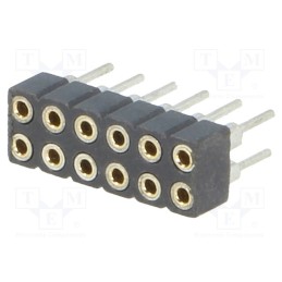 10 pcs : DS1002-02-2*6BT1F6 - Socket, pin strips, female, PIN: 12, low profile,turned contacts