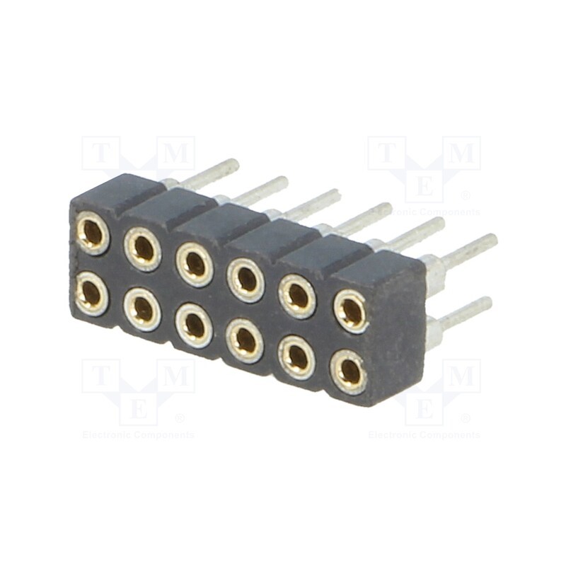 10 pcs : DS1002-02-2*6BT1F6 - Socket, pin strips, female, PIN: 12, low profile,turned contacts