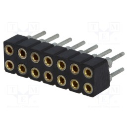 10 pcs : DS1002-02-2*7BT1F6 - Socket, pin strips, female, PIN: 14, low profile,turned contacts