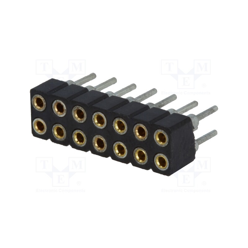 10 pcs : DS1002-02-2*7BT1F6 - Socket, pin strips, female, PIN: 14, low profile,turned contacts