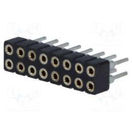 10 pcs : DS1002-02-2*8BT1F6 - Socket, pin strips, female, PIN: 16, low profile,turned contacts