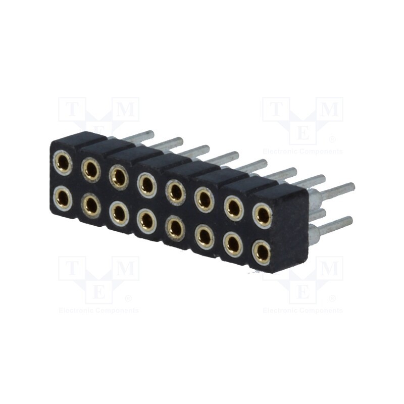 10 pcs : DS1002-02-2*8BT1F6 - Socket, pin strips, female, PIN: 16, low profile,turned contacts