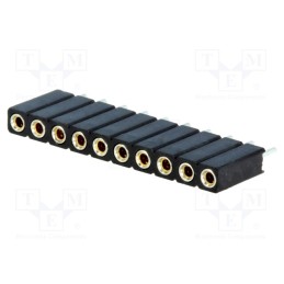 10 pcs : DS1002-03-1*10131 - Socket, pin strips, female, PIN: 10, turned contacts, straight