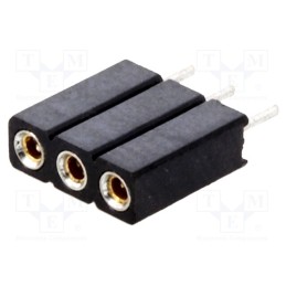 20 pcs : DS1002-03-1*3131 - Socket, pin strips, female, PIN: 3, turned contacts, straight, THT