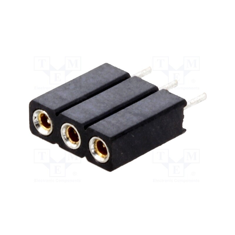 20 pcs : DS1002-03-1*3131 - Socket, pin strips, female, PIN: 3, turned contacts, straight, THT