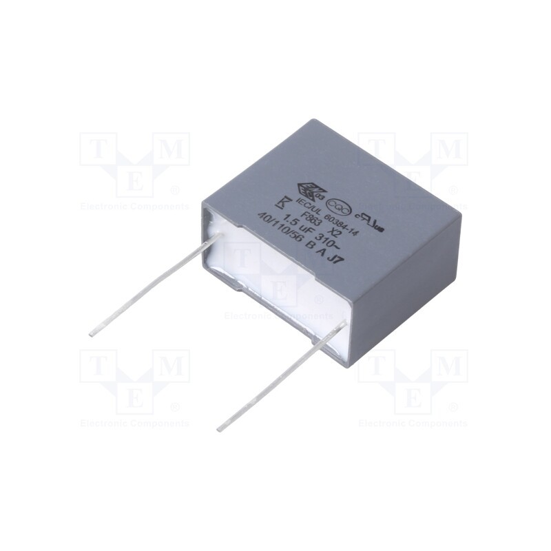 10 pcs : F863DV155M310L - Capacitor: polypropylene, 1.5uF, 26.5x22x13mm, THT, ±10%, 22.5mm