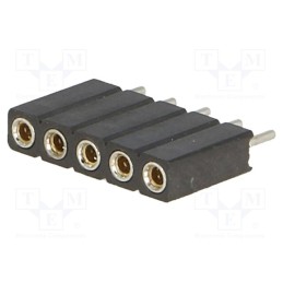 10 pcs : DS1002-03-1*5131 - Socket, pin strips, female, PIN: 5, turned contacts, straight, THT