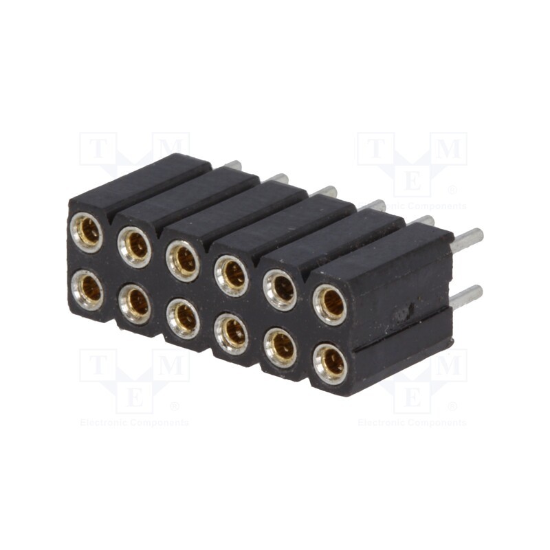 10 pcs : DS1002-03-2*6131 - Socket, pin strips, female, PIN: 12, turned contacts, straight
