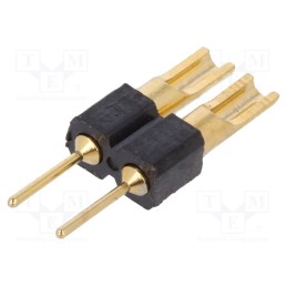 50 pcs : DS1004-02-1*23B - Adapter, pin strips, PIN: 2, straight, 2.54mm, soldering,THT, 1x2