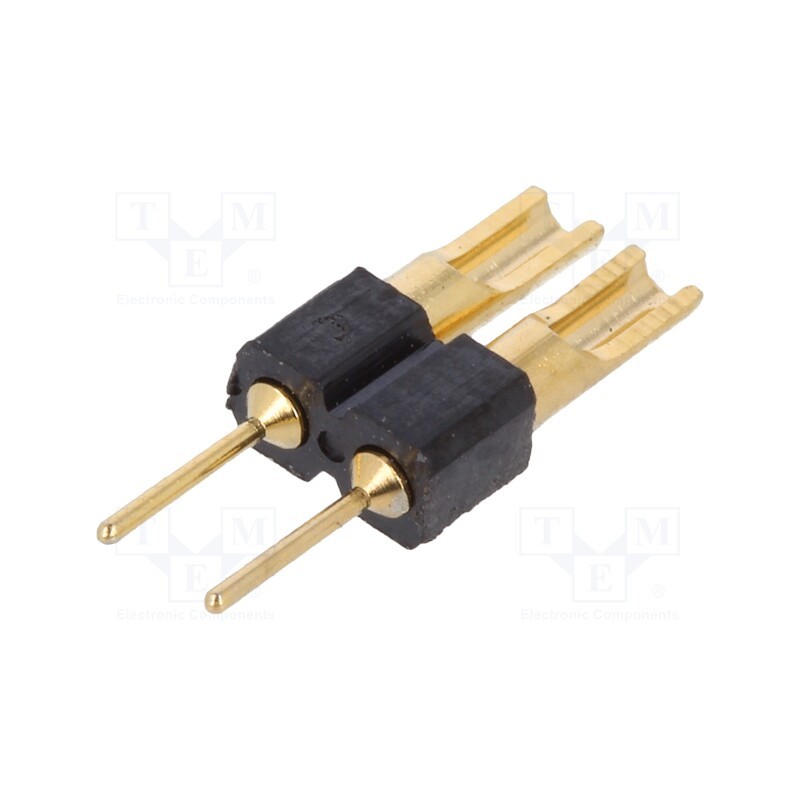 50 pcs : DS1004-02-1*23B - Adapter, pin strips, PIN: 2, straight, 2.54mm, soldering,THT, 1x2