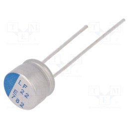 10 pcs : PLF1E220MCL7 - Capacitor: polymer, low ESR, 22uF, 25VDC, ESR: 50mΩ, PLF, THT, ±20%