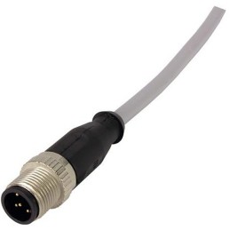 1 pcs - HARTING Straight Female 4 way M12 to Straight Male 4 way M12 Sensor Actuator Cable, 1m