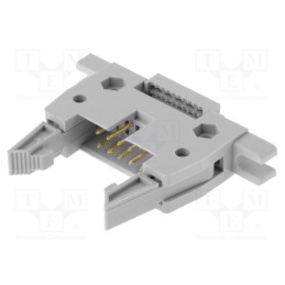 10 pcs : DS1012-10LMN2A8 - Plug, IDC, male, PIN: 10, with holder,with ejector, IDC, 1.27mm