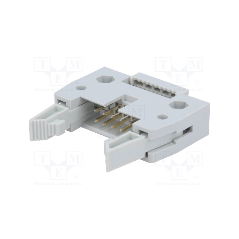 10 pcs : DS1012-10LNN0A - Plug, IDC, male, PIN: 10, with ejector, IDC, for ribbon cable, 3A