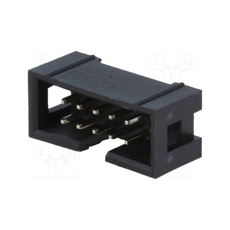 50 pcs : DS1013-10SSIB1-B-0 - Socket, IDC, male, PIN: 10, straight, THT, gold-plated, 2.54mm