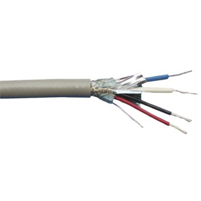 1 Reel of 30 M - Alpha Wire Twisted Pair Data Cable, 2 Pairs, 1.65 mm², 4 Cores, 15 AWG, Screened, 30m, Grey Sheath