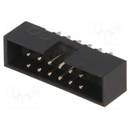 10 pcs : DS1014-12SF1B-B - Socket, IDC, male, PIN: 12, straight, THT, gold flash, 2mm