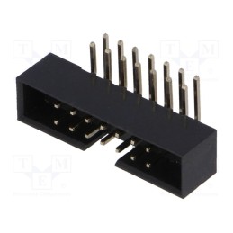 10 pcs : DS1014-14RF1B-B - Socket, IDC, male, PIN: 14, angled 90°, THT, gold flash, 2mm