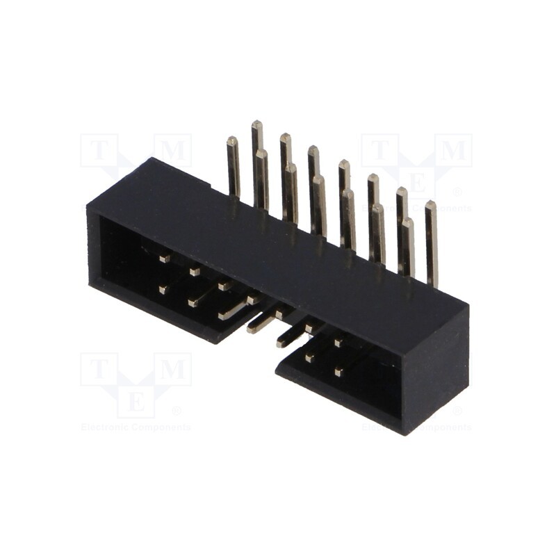 10 pcs : DS1014-14RF1B-B - Socket, IDC, male, PIN: 14, angled 90°, THT, gold flash, 2mm