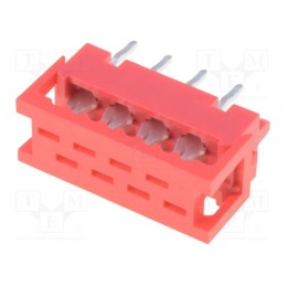 10 pcs : DS1015-02-08R6 - Wire-board, adapter, PIN: 8, IDC,THT, on PCBs,for ribbon cable