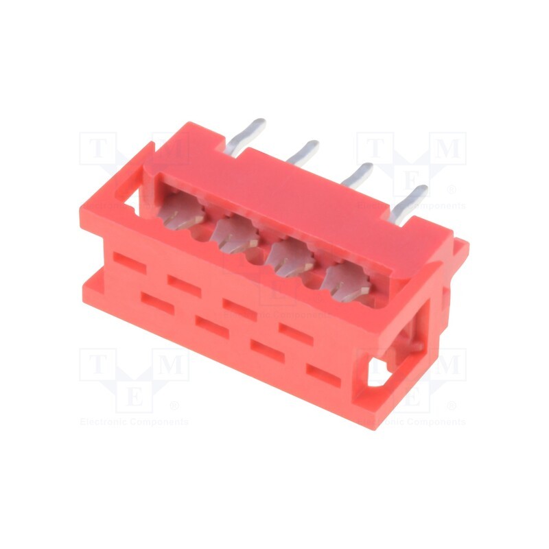 10 pcs : DS1015-02-08R6 - Wire-board, adapter, PIN: 8, IDC,THT, on PCBs,for ribbon cable