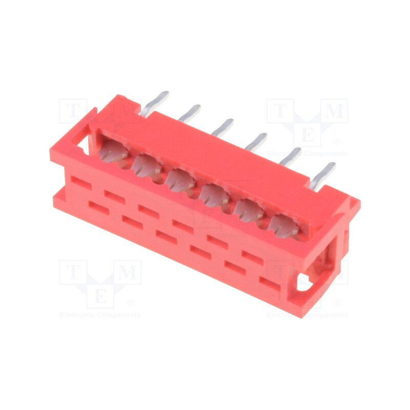 10 pcs : DS1015-02-12R6 - Wire-board, adapter, PIN: 12, IDC,THT, on PCBs,for ribbon cable