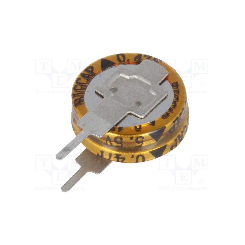 10 pcs : BCE005R5V474FS - Supercapacitor, THT, 0.47F, 5.5VDC, ±20%, Ø11.5x12.5mm, -25÷70°C