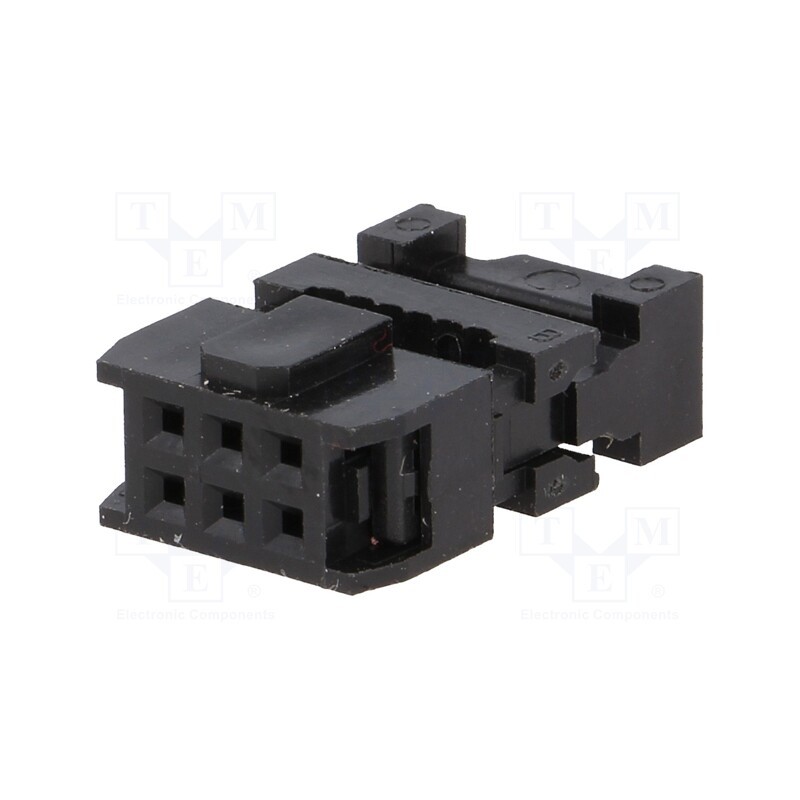 10 pcs : DS1016-06MA2BB - Plug, IDC, female, PIN: 6, with cable clamp, IDC, for ribbon cable