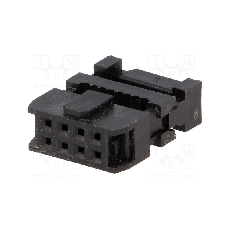 10 pcs : DS1016-08MA2BB - Plug, IDC, female, PIN: 8, with cable clamp, IDC, for ribbon cable