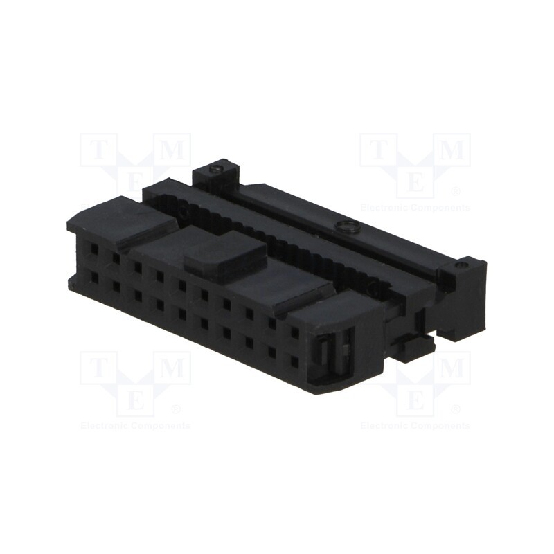 10 pcs : DS1016-20MA2BB - Plug, IDC, female, PIN: 20, with cable clamp, IDC, for ribbon cable