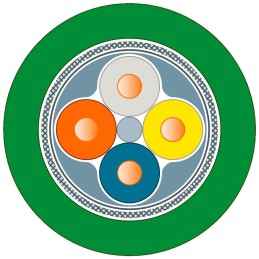 1 pcs - Siemens Cat5e Ethernet Cable, Aluminium foil with a braided tin-plated copper wire screen, Green, 100m