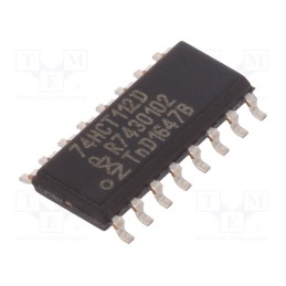 10 pcs : 74HCT112D,652 - IC: digital, JK flip-flop, Ch: 2, IN: 5, CMOS,TTL, SMD, SO16, , HCT