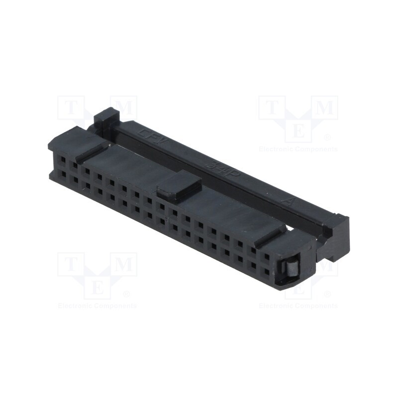 10 pcs : DS1016-34MA2BB - Plug, IDC, female, PIN: 34, with cable clamp, IDC, for ribbon cable