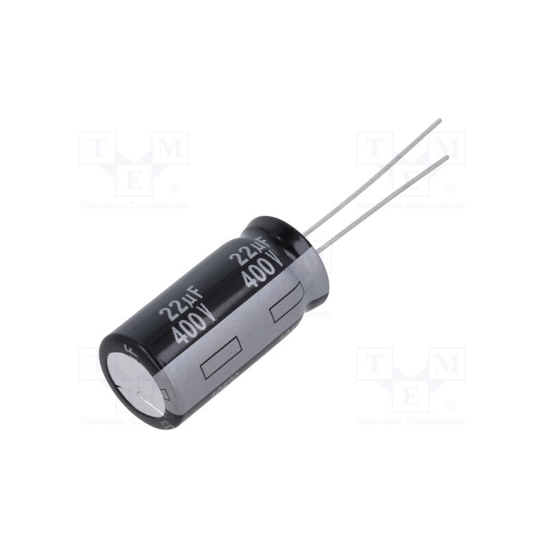 10 pcs : EEUED2G220 - Capacitor: electrolytic, THT, 22uF, 400VDC, Ø12.5x25mm, Pitch: 5mm
