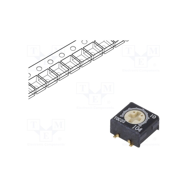 10 pcs : G43AT-B104 - Potentiometer: mounting, single turn, 100kΩ, 250mW, SMD, ±20%
