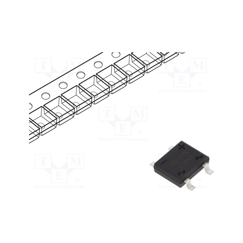 20 pcs : DB157STR - Bridge rectifier: single-phase, Urmax: 1kV, If: 1.5A, Ifsm: 55A, DBS